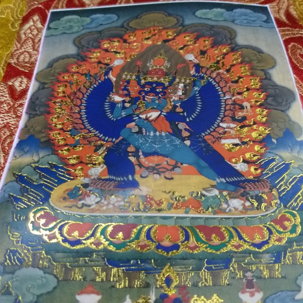 Tranh Thangka Đại Oai Đức Minh Vương_35x20cm